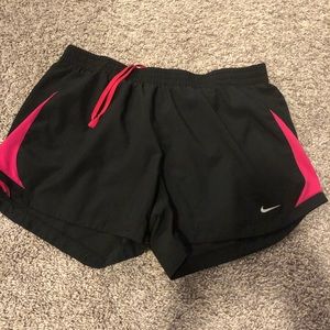 Nike gym shorts, black with pink accent L